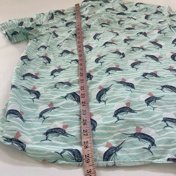 VINEYARD VINES Murray Shirt Men's Large All Over Fish Print Hawaiian Tropical‎ - Picture 6 of 9